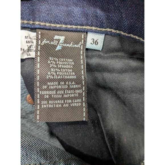 7 For All Mankind Jeans Mens 36x34.5 Standard Button Fly Luxe Performance Dark - Picture 11 of 13